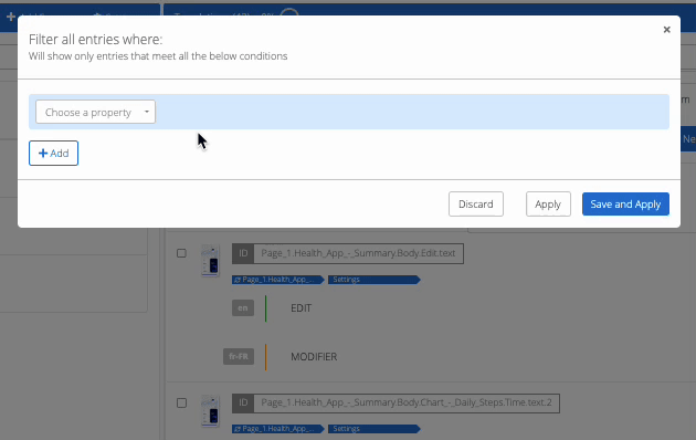 Custom filter setup